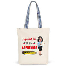 Charger l&#39;image dans la galerie, Enseignante Sac fourre-tout personnalisée, Tote bag Cadeaux pour la fête des enseignants, Aujourd’hui, tu vas apprendre
