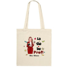Charger l&#39;image dans la galerie, Enseignante Sac fourre-tout personnalisée, Tote bag Cadeaux pour la fête des enseignants, La vie de prof
