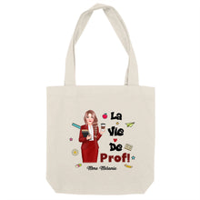 Charger l&#39;image dans la galerie, Enseignante Sac fourre-tout personnalisée, Tote bag Cadeaux pour la fête des enseignants, La vie de prof
