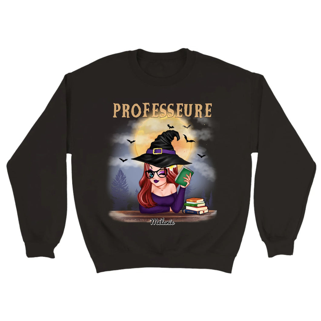 Professeure Sweat-shirt personnalisée, Cadeaux pour la fête des enseignants, Cadeau d'Halloween pour l'enseignante