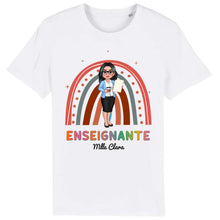 Charger l&#39;image dans la galerie, Enseignante Sac fourre-tout personnalisée, Tote bag Cadeaux pour la fête des enseignants, Enseignant, arc-en-ciel
