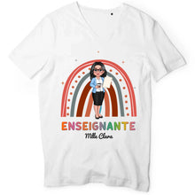 Charger l&#39;image dans la galerie, Enseignante Sac fourre-tout personnalisée, Tote bag Cadeaux pour la fête des enseignants, Enseignant, arc-en-ciel
