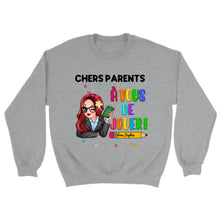 Charger l&#39;image dans la galerie, Enseignante Sac fourre-tout personnalisée, Tote bag Cadeaux pour la fête des enseignants, Chers Parents, À vous de jouer!
