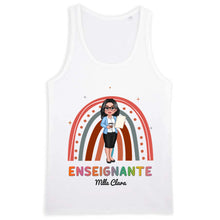 Charger l&#39;image dans la galerie, Enseignante Sac fourre-tout personnalisée, Tote bag Cadeaux pour la fête des enseignants, Enseignant, arc-en-ciel
