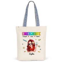 Charger l&#39;image dans la galerie, Enseignante Sac fourre-tout personnalisée, Tote bag Cadeaux pour la fête des enseignants, Enseigner Aimer Inspirer l&#39;été
