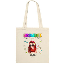 Charger l&#39;image dans la galerie, Enseignante Sac fourre-tout personnalisée, Tote bag Cadeaux pour la fête des enseignants, Enseigner Aimer Inspirer l&#39;été
