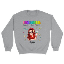 Charger l&#39;image dans la galerie, Enseignante Sac fourre-tout personnalisée, Tote bag Cadeaux pour la fête des enseignants, Enseigner Aimer Inspirer l&#39;été
