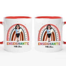 Charger l&#39;image dans la galerie, Enseignante Sac fourre-tout personnalisée, Tote bag Cadeaux pour la fête des enseignants, Enseignant, arc-en-ciel
