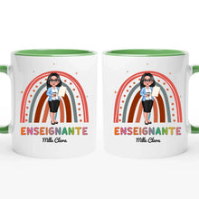 Charger l&#39;image dans la galerie, Enseignante Sac fourre-tout personnalisée, Tote bag Cadeaux pour la fête des enseignants, Enseignant, arc-en-ciel

