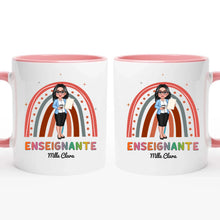 Charger l&#39;image dans la galerie, Enseignante Sac fourre-tout personnalisée, Tote bag Cadeaux pour la fête des enseignants, Enseignant, arc-en-ciel
