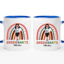 Charger l&#39;image dans la galerie, Enseignante Sac fourre-tout personnalisée, Tote bag Cadeaux pour la fête des enseignants, Enseignant, arc-en-ciel
