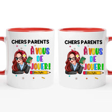 Charger l&#39;image dans la galerie, Enseignante Sac fourre-tout personnalisée, Tote bag Cadeaux pour la fête des enseignants, Chers Parents, À vous de jouer!
