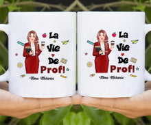 Charger l&#39;image dans la galerie, Enseignante Sac fourre-tout personnalisée, Tote bag Cadeaux pour la fête des enseignants, La vie de prof
