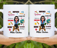 Charger l&#39;image dans la galerie, Enseignante Sac fourre-tout personnalisée, Tote bag Cadeaux pour la fête des enseignants, Enseigner Aimer Inspirer Connecter
