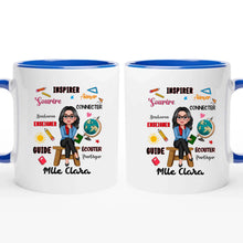 Charger l&#39;image dans la galerie, Enseignante Sac fourre-tout personnalisée, Tote bag Cadeaux pour la fête des enseignants, Enseigner Aimer Inspirer Connecter
