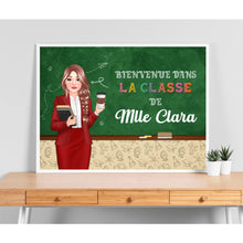Charger l&#39;image dans la galerie, Professeure Tapis personnalisé, Paillasson Cadeaux pour la fête des enseignante, Tableau noir Bienvenue Dans La Classe
