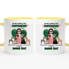 Charger l&#39;image dans la galerie, Professeure Tasse de voyage personnalisée, Gobelet Cadeaux pour enseignants, Un peu occupée à être professeure et maman chat
