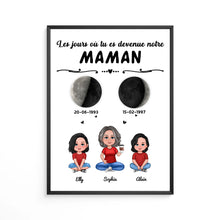 Charger l&#39;image dans la galerie, Phase de Lune Tasse de voyage personnalisée, Gobelet cadeau pour fête des mères, Le jour où tu es devenue ma maman
