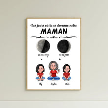 Charger l&#39;image dans la galerie, Phase de Lune Tasse de voyage personnalisée, Gobelet cadeau pour fête des mères, Le jour où tu es devenue ma maman
