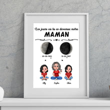 Charger l&#39;image dans la galerie, Phase de Lune Tasse de voyage personnalisée, Gobelet cadeau pour fête des mères, Le jour où tu es devenue ma maman
