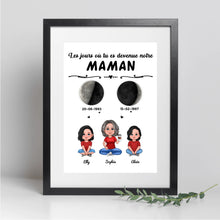 Charger l&#39;image dans la galerie, Phase de Lune Tasse de voyage personnalisée, Gobelet cadeau pour fête des mères, Le jour où tu es devenue ma maman
