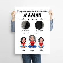 Charger l&#39;image dans la galerie, Phase de Lune Tasse de voyage personnalisée, Gobelet cadeau pour fête des mères, Le jour où tu es devenue ma maman

