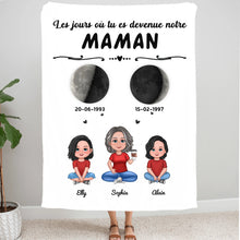 Charger l&#39;image dans la galerie, Phase de Lune Tasse de voyage personnalisée, Gobelet cadeau pour fête des mères, Le jour où tu es devenue ma maman
