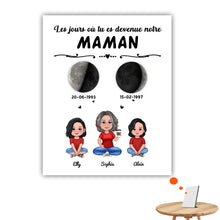 Charger l&#39;image dans la galerie, Phase de Lune Tasse de voyage personnalisée, Gobelet cadeau pour fête des mères, Le jour où tu es devenue ma maman
