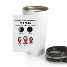 Charger l&#39;image dans la galerie, Phase de Lune Tasse de voyage personnalisée, Gobelet cadeau pour fête des mères, Le jour où tu es devenue ma maman
