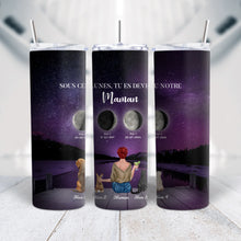 Charger l&#39;image dans la galerie, Phase de Lune Gobelet personnalisé, Tumbler Pour Fête des Mères, TU ES DEVENU NOTRE Maman Chiens, Chats, Lapins
