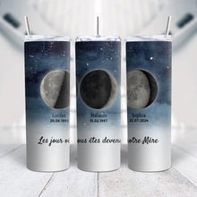 Charger l&#39;image dans la galerie, Phase de Lune Gobelet personnalisé, Tumbler Cadeaux pour maman, Fête des Mères, Le jour où vous êtes devenu notre Mère
