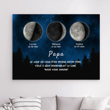 Charger l&#39;image dans la galerie, Phase de Lune Gobelet personnalisé, Tumbler Fête des pères Cadeaux pour papa, Le jour où vous êtes devenu notre père
