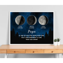 Charger l&#39;image dans la galerie, Phase de Lune Gobelet personnalisé, Tumbler Fête des pères Cadeaux pour papa, Le jour où vous êtes devenu notre père
