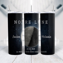 Charger l&#39;image dans la galerie, Phase de Lune Gobelet personnalisé, Tumbler Saint-Valentin Cadeaux pour couple, Épouse et mari, notre lune
