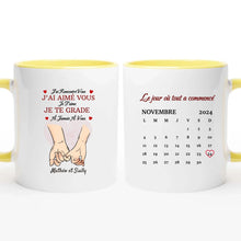 Charger l&#39;image dans la galerie, Date d&#39;anniversaire Tasse de voyage personnalisé, Saint-Valentin Cadeaux pour couple, Couple main dans la main
