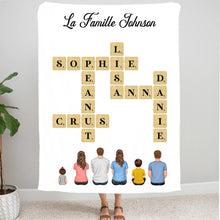 Charger l&#39;image dans la galerie, Mots croisé Tasse de voyage personnalisée Famille Noms, Tumbler cadeau pour Famille, Maman at papa chien, chat
