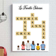 Charger l&#39;image dans la galerie, Mots croisé Tasse de voyage personnalisée Famille Noms, Tumbler cadeau pour Famille, Maman at papa chien, chat
