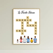 Charger l&#39;image dans la galerie, Mots croisé Tasse de voyage personnalisée Famille Noms, Tumbler cadeau pour Famille, Maman at papa chien, chat
