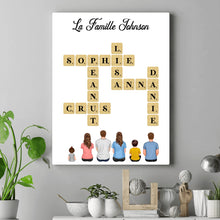 Charger l&#39;image dans la galerie, Mots croisé Tasse de voyage personnalisée Famille Noms, Tumbler cadeau pour Famille, Maman at papa chien, chat
