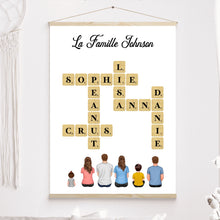 Charger l&#39;image dans la galerie, Mots croisé Tasse de voyage personnalisée Famille Noms, Tumbler cadeau pour Famille, Maman at papa chien, chat
