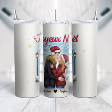 Charger l&#39;image dans la galerie, Gobelet couple personnalisée noms, Tumbler cadeau pour Couple, femme, mari, petit ami, petite amie, Joyeux noël
