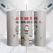 Charger l&#39;image dans la galerie, Gobelet personnalisée noms, Tumbler Noël cadeau pour Maman Chat, Femme, Fille Qui Aime Les Chats

