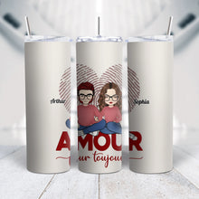 Charger l&#39;image dans la galerie, Gobelet personnalisée noms, Tumbler Cadeau de la Saint-Valentin pour elle, amour pour toujours
