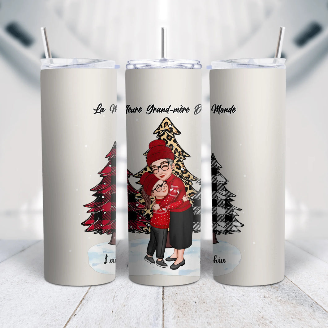 Gobelet personnalisée noms, Tumbler Cadeau pour grand-mère, Cadeau de Noël pour Petite-Fille, Petit-Fils