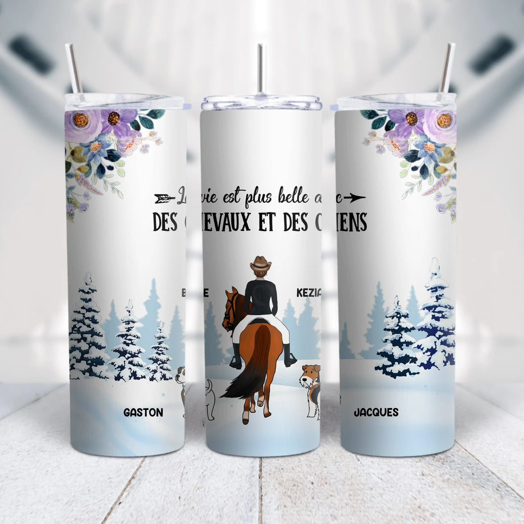 Jusqu'à 2 chiens, Gobelet Cadeau pour les amoureux des chevaux et des chiens