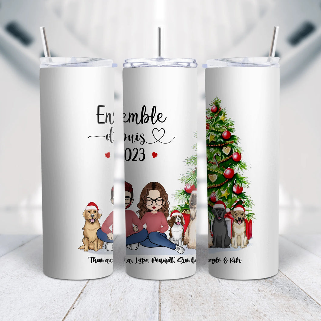 Gobelet personnalisée pour amoureux des chiens, Tumbler cadeaux significatifs pour mari et femme, maman et papa chien