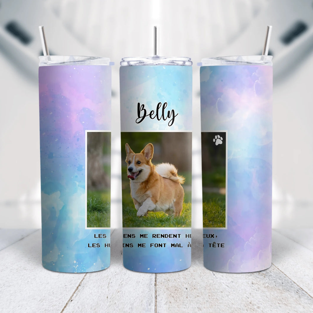 Gobelet personnalisé, cadeau pour les amoureux des chiens, Tumbler photo personnalisée de votre chien