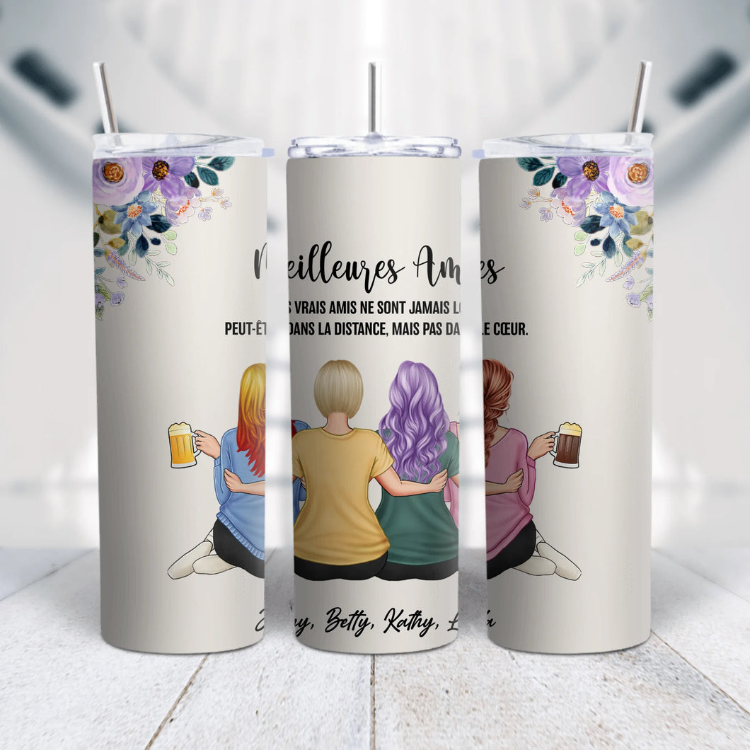 Jusqu'à 5 amis, Gobelet personnalisée, Joyeux anniversaire au meilleur ami, Tumbler Cadeau pour les amis