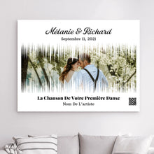 Charger l&#39;image dans la galerie, Photo couple Acrylique personnalisée, Cadeau d&#39;anniversaire de mariage avec code QR pour la première danse du couple
