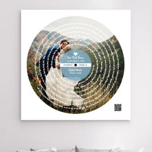 Charger l&#39;image dans la galerie, Paroles chanson Impressions sur métal personnalisée couple photo, cadeau pour d&#39;anniversaire, chanson de mariage danse
